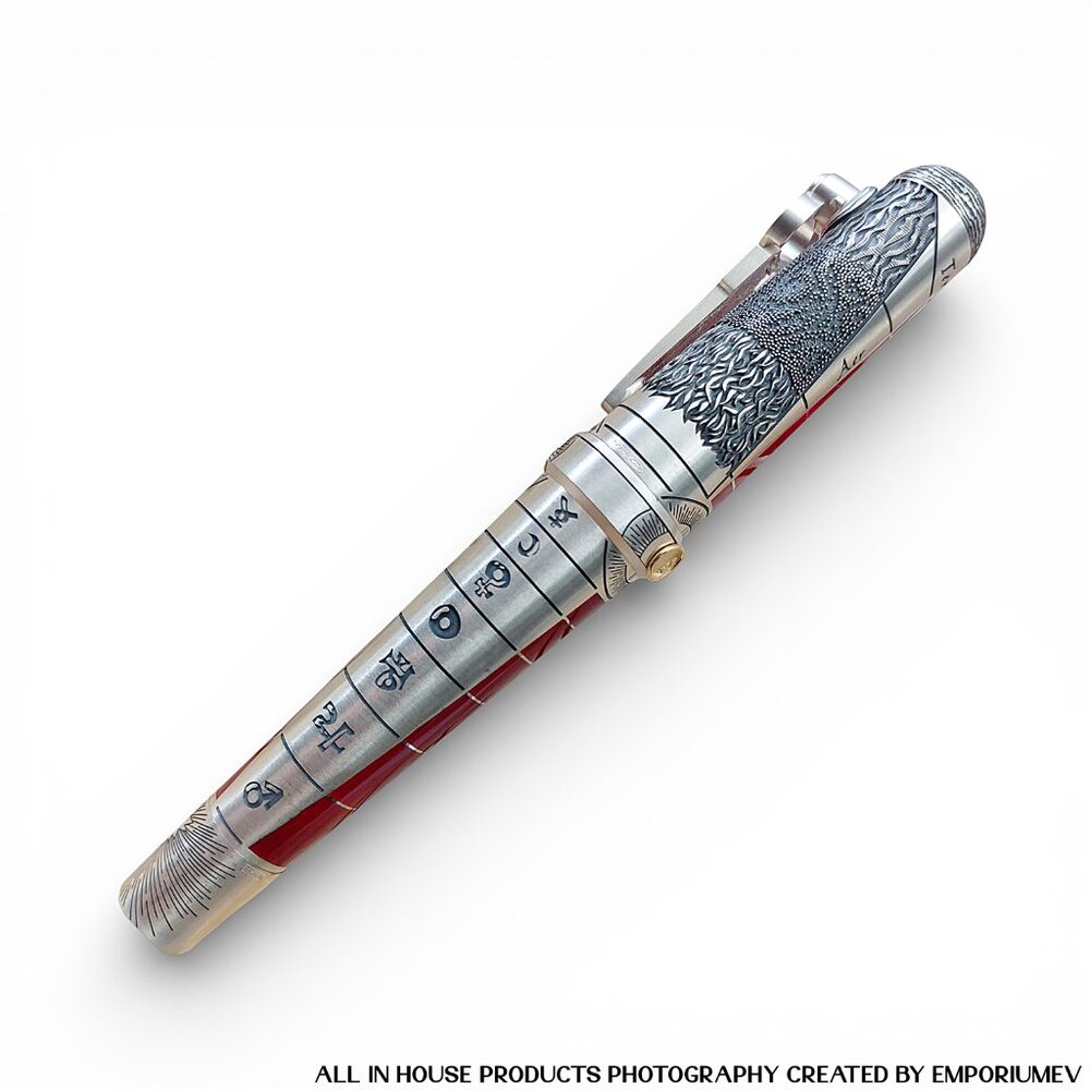 Montegrappa Alchemist Fire Sterling Silver Ignis Medium Nib Fountain Pen (0046)